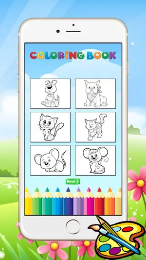 狗与猫图画书 - 所有在1拉丝漆面和颜色游戏对于儿童截图5