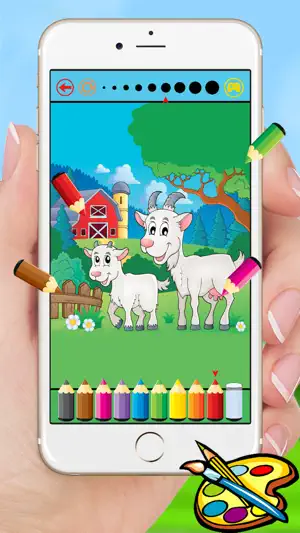 农场和动物图画书 - 绘画为孩子们免费游戏截图2